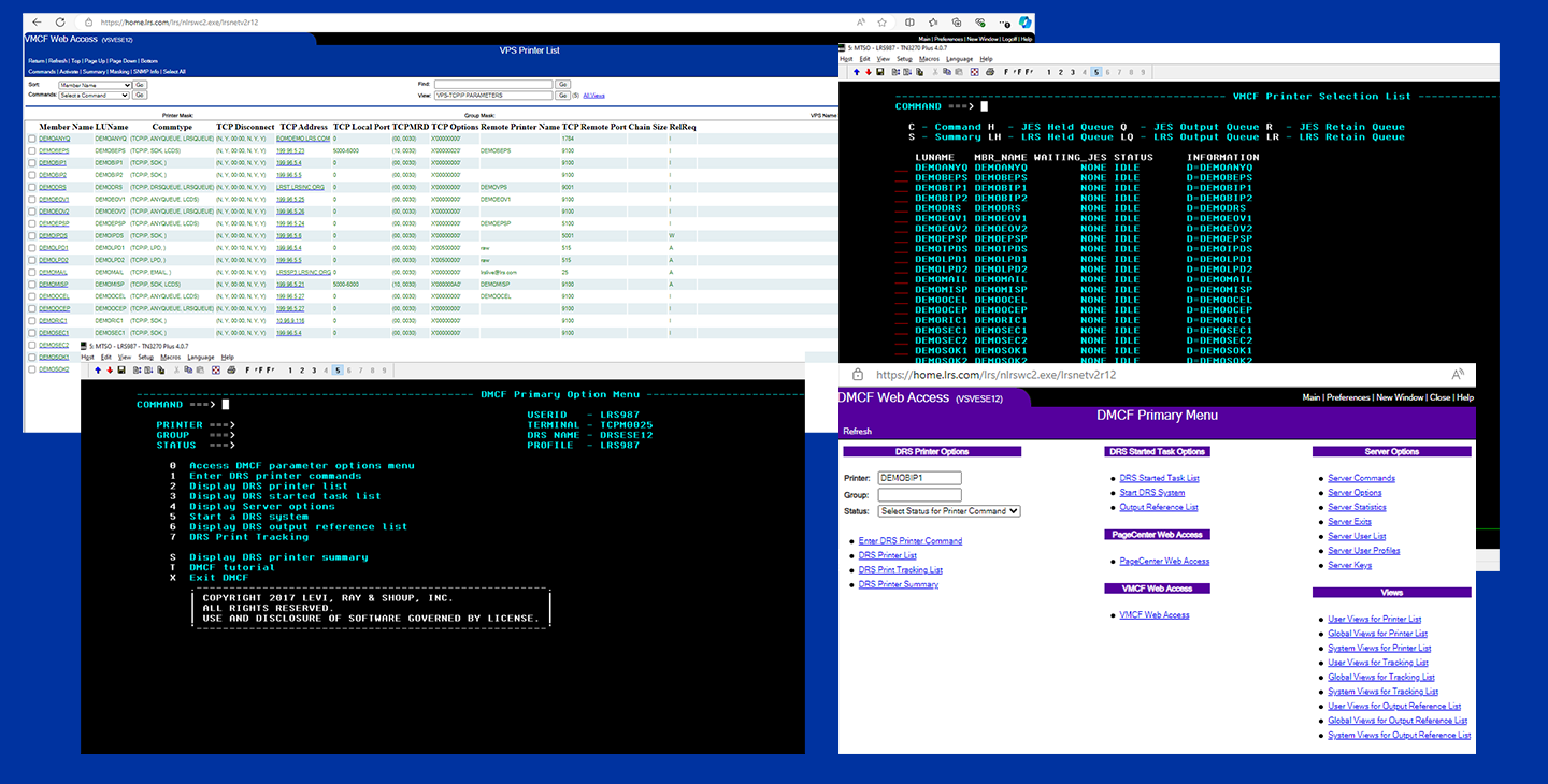 VMCF and DMCF for Mainframe Screenshots