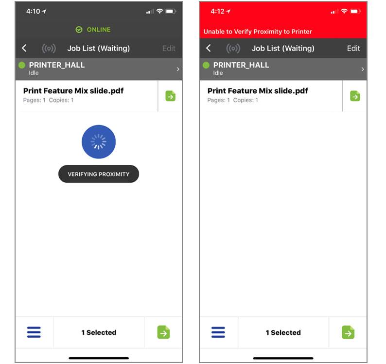 Proximity Printing for Mobile