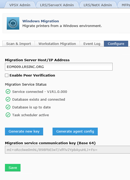 Migration Server Status